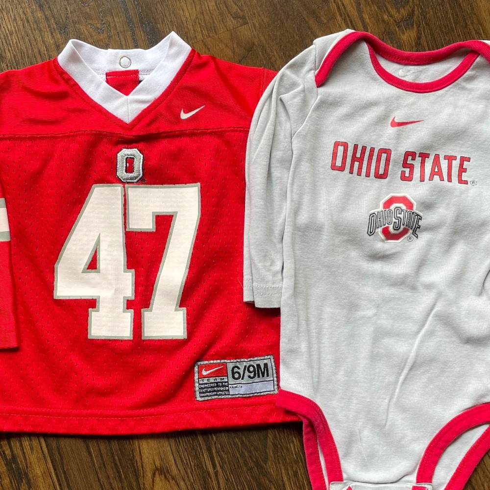 Nike Ohio State Buckeyes long sleeve jersey and onesie
